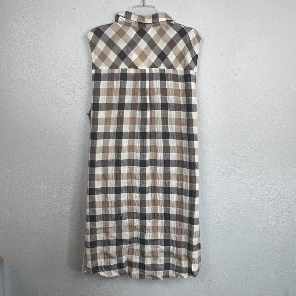 NWT A'reve Women's Plaid & Lace Button Up Sleeveless Shirt Dress Size 2XL - Picture 4 of 7